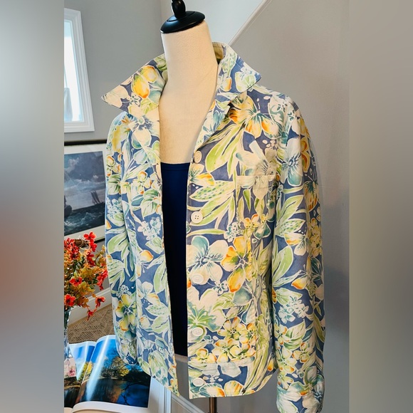 TALBOTS Jacket Women's Tropical Hibiscus Floral Button Down - Picture 12 of 12